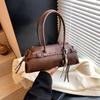 Bolso Cubo Vintage con Cierre Nuevo Bolso Bandolera Cruzado para Hombro Versátil Bolso de Mano Textil a la Moda de Color Sólido
