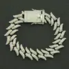 Exagerado para Hombre Europeo y Americano Fresco Todo Diamante Espinas Cortas Cadena Cubana Collar Joyería Chaoren Nightclub Disco Accesorios Disco