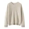 Suéter de punto de cachemira hueco estilo francés para mujer, nueva moda 2026, elegante, corte holgado, adelgazante, versátil, top de manga larga