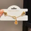 Pulsera de Calabaza Hueca con Circonita Electrochapada en Oro Real de 18K, Lujo Ligero, Gama Alta, Pulsera Exquisita, Nuevo Estilo Chino, Accesorio de Mano Versátil