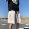 Verão Novo Elegante Japonês Casual Calças Cinco Pontos Masculinas Modernas Estilo Hong Kong Soltas Shorts Masculinos Calças Cargo de Algodão Masculinas