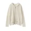 Cárdigan de punto para mujer 2025 Nuevo estilo Holgado Casual Corto Suéter de cachemir Sudadera con capucha Sudadera Sudadera con capucha Chaqueta de suéter de punto