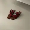 Primer Encuentro con los Elegantes Zapatos Romanos de Tacón Cuña para Mujer, Sandalias de Verano Retro de Punta Cuadrada Abiertas, Zapatillas Versátiles Estilo Coreano