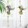 3 Peças de Pintura de Diamante DIY Pingente de Cristal 5D Conjunto de Sino de Vento Mandala Mandala Dupla Face Decoração de Jardim Suspensa Presente Transfronteiriço