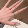 Colección de Anillos de Trabajo Pesado Completamente Diamantados Estilo Retro Nuevo Diseño de Nicho Estilo de Corte Anillo Abierto Exquisito para el Dedo Índice