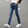 Pantalones Largos Finos de Primavera y Otoño para Hombre Jeans Ajustados Elásticos Casuales Skinny Pantalones Retro Tendencia Pierna Recta Estilo Coreano