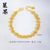 Tienda de Oro Mismo Estilo Pulsera de Oro Chapado Vintage Francés con Pequeños Círculos Dorados Entrelazados para Mujer, Joyería de Mano con Cuentas de Flor Disco, Regalo para Novia