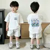 Novas Blusas 100% Algodão 2026 para Crianças Maiores, Camisetas Estilosas de Manga Curta para Meninos, Camisetas Tendência de Verão para Crianças