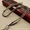 Corda Pendente para Contas Dzi de Xizang Corrente para Suéter Clavícula Corda para Pingente Cordão de Colar Corda Tecida Feita à Mão de Xizang Fio de Algodão Torcido à Mão