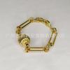 Pulsera personalizada con cadena rectangular de bola de linterna de latón chapado en oro de 18 quilates, estilo europeo y americano, B212234