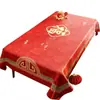 Toalha de Mesa Atmosférica, Impermeável, à Prova de Óleo, Não Lavável, Luxo Leve, Alta Qualidade, Vermelho Festivo, Ano Novo, Casamento, Mesa de Centro, Mesa de Jantar