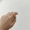 Anillo Popular Transfronterizo de Hueso de Pescado Pequeño Microincrustado Ins Nicho Versátil Moda Tendencia Joyería de Anillo Abierto para Dedo Índice