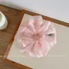 Goma para el pelo de malla bordada con flores dulces estilo coreano para mujer, suave, versátil, para coleta, banda de goma de alta elasticidad, accesorio para el cabello