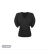 Camiseta Feminina de Manga Curta com Decote V Solta Estilo Preguiçoso + Blusa de Renda com Mangas Morcego Costas Bonitas Look Emagrecedor Conjunto de Duas Peças Verão