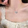 Collar de mariposa de circonita azul hielo, cadena de clavícula de lujo ligera y de alta gama, estilo frío, diseño de nicho simple, accesorios para collar