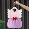 Bata de Algodão Puro para Bebê Menina, Vestido Princesa Infantil para Primavera e Outono, Avental Impermeável para Meninas, Babador Estiloso Anti-Sujeira para Alimentação