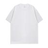 Camiseta de Algodão com Manga Curta 220g para Homens e Mulheres, Corte Amplo, Cor Sólida, Ombro Caído, Camiseta Básica Casual de Verão, Simples e Versátil