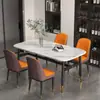 Mesa de Jantar e Cadeiras para Casa Combinação Mesa de Jantar Restaurante Uma Mesa Quatro Cadeiras Apartamento Pequeno Mesa de Jantar Retangular Simples Imitação Outro