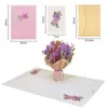 Novos cartões de felicitações 3D para o Dia do Professor, cartões com buquês em papel esculpido à mão, presentes de Dia dos Namorados transfronteiriços, cartões transfronteiriços no atacado