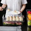 Caja de almacenamiento para cocina, caja de almacenamiento y organización para refrigerador, caja clasificadora de alimentos para frutas y verduras, caja con drenaje y conservación.