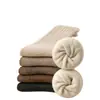 Meias grossas com forro de fleece para homens, para outono e inverno, meias de cano médio com laços de terry, meias longas quentes para o inverno, fio grosso, estilo toalha, meias longas unissex