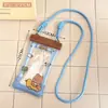 Bolsa de celular plástica de verão, fofa, de desenho animado, transparente, com airbag, à prova d'água, com areia movediça, à prova de choque, bolsa de pendurar para celular para natação