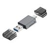 Leitor de Cartão Multifuncional Tipo-C com Carcaça de Metal de Alta Velocidade USB3.0 Cartão TF Cartão MicroSD Computador Telefone Celular Monitoramento