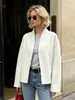 Abrigo de lana casual europeo y americano transfronterizo para mujer, estilo corto, moda otoño e invierno 2026, chaqueta gruesa de lana color albaricoque para mujer