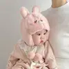 Gorro de Felpa para Bebé con Orejas de Osito para Otoño e Invierno Gorro Cálido Tipo Lei Feng con Forma de Animal Lindo para Bebé Gorro de Punto Unisex para Niños