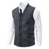 Suéter sin mangas casual de punto con cuello en V para hombre, Otoño Invierno, Moda Juvenil Versátil, Chaleco Casual con Forro de Terciopelo, Camisa Base