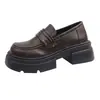 Mocasines de Piel Genuina con Suelas Gruesas que Aumentan la Altura y Son Cómodos para Mujer, Zapatos Mary Jane Estilo Nuevo Primavera 2026, Zapatos Pequeños de Piel, Zapatos de Vestir