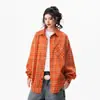 Camisa xadrez longa da moda coreana para casais 2026, nicho trendy para mulheres, nova marca de moda de verão, camisa casual versátil