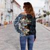 2023 nuevo transfronterizo top 3 los 3 primeros estampado de dragón 3D ropa nueva europea y americana para mujer suéter de hombros descubiertos para mujer top para mujer camisa básica Mujer