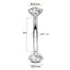 Piercing de Sobrancelha Europeu e Americano Simples de Aço Inoxidável 316 com Rosca Interna, Barra Curva, Zircônia Redonda de Alto Nível