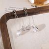 Pendientes de Borlas Largas con Gemas Estilo Japonés y Coreano ins Pendientes Retro de Lujo Ligero de Estrella de Cinco Puntas Pendientes Elegantes de Nicho para Celebridades de Internet