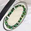 Collar de Cadena para Clavícula de Múltiples Capas con Diseño Personalizado de Ágata Negra Natural y Calcedonia Verde de Alta Calidad con Múltiples Estilos de Uso