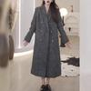 Casaco de Lã Coreano Dongdaemun em Estoque Outono e Inverno 2026 Nova Moda Elegante de Alta Qualidade Cinza Longo de Pelúcia