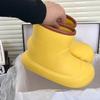 Botas de lluvia para exteriores con suela gruesa para mujer, moda de primavera, estilo coreano, costuras en colores caramelo, botas altas de caña gruesa para las cuatro estaciones, zapatos de goma