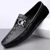 Atacado Mocassins Masculinos Tendência Outono Crocodilo Respirável Antiderrapante Couro Genuíno Solado Macio Superfície Macia Mocassins Casuais