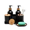 Set de Tocador Casual para Baño Kit Combinado de Accesorios para Baño Vaso para Cepillo de Dientes Utensilios para Dientes Botella de Loción para Lavado de Manos Caja de Bastoncillos de Algodón Bandeja