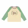 Camiseta Estampada de Manga Raglán para Niña Atuendo de Otoño Bebé Algodón Puro Top Casual Camiseta Base Versátil para Niños Fabricante Venta al por Mayor