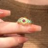 Anillo de Flor Estilo Étnico Retro para Mujer, Lujo Accesible, Anillo Abierto Exquisito y Versátil para Apilar, Anillo para Dedo Índice de Diseño de Nicho