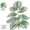 Venta al por mayor de fábrica flor artificial de alta calidad 15 horquillas hoja de caparazón de tortuga planta de simulación creativa pared de plantas en maceta ingeniería decorativa hojas verdes