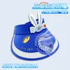 Chapéu de Sol Ventilador Infantil de Verão Celebridade da Internet Aba Larga Chapéu Ventilador de Proteção Contra Calor Proteção UV Chapéu de Sol de Desenho Animado Aba Larga para Mulheres