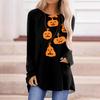 Camiseta de manga larga con cuello redondo 3D, estilo occidental, holgada, para Halloween y Navidad, de Amazon, para mujeres europeas y americanas.