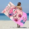 Toalla de Baño Absorbente de Agua de Secado Rápido para Niños con Dibujos Animados Transfronterizos Temu Lilo y Stitch Ángel Bebé Stitch Toalla de Playa