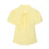 Comércio Exterior Transfronteiriço 2026 Novo Verão Estilo Europeu e Americano Camisa de Popeline Manga Curta com Decoração de Laço 2881356