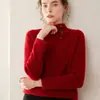 Suéter de Cachemir Diseñado para Mujer Otoño e Invierno 2025 Nuevo Estilo Cuello Alto con Suéter de Punto Holgado Camiseta Interior Engrosada