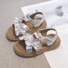 Sandálias de Princesa para Meninas Primavera e Verão Novo Estilo Coreano Sandálias Casuais Infantis Solado Macio Sandálias da Moda para Meninas Mais Velhas