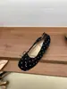Zapatos de tacón de noche de temporada para el primer encuentro 2026 Otoño Retro coreano Lunares Lazo Punta cuadrada Bailarinas poco profundas